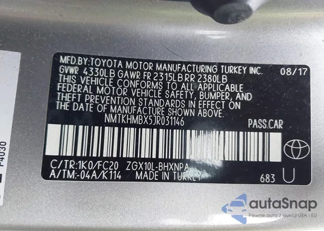 2018 Toyota C-Hr Xle/Xle Premium from USA, damaged, VIN NMTKHMBX5JR031146